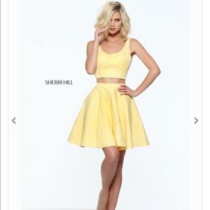 Scoop Sherri Hill Yellow Two Piece Yellow S51072
